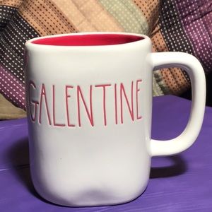 Rae Dunn Galentine mug red inside, red lettering
